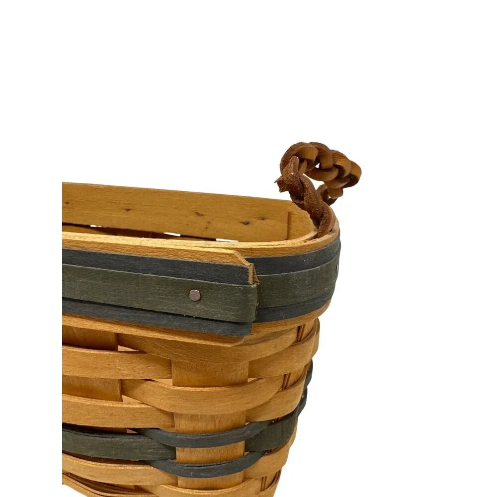 Longaberger 1997 Collectors Club Renewal Basket Braided Leather Handles